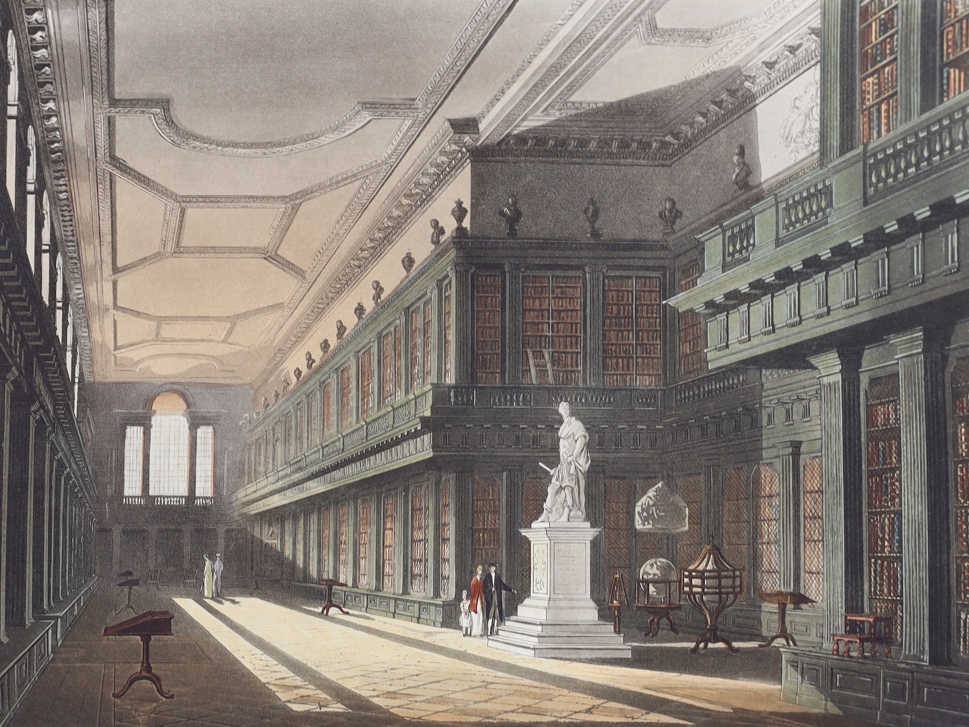 Ackermann, Rudolph - London - Oxford. ‘’A History of the University of Oxford…’’, 2 vols, 4to, 20th century half brown morocco, with marbled boards, with engraved portrait and 115 hand-coloured plates, (including 33 foun